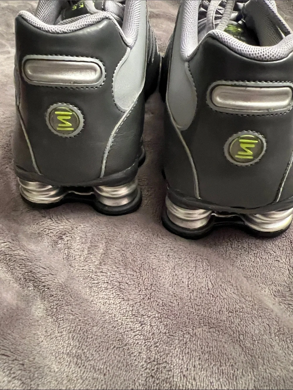 Nike Shox NZ Gray and Neon Yellow Running Shoes